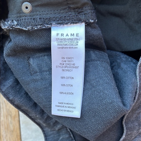 Frame Le Grand Garçon Denim Secrecy Black Jean Shorts | 28 - Picture 3 of 6